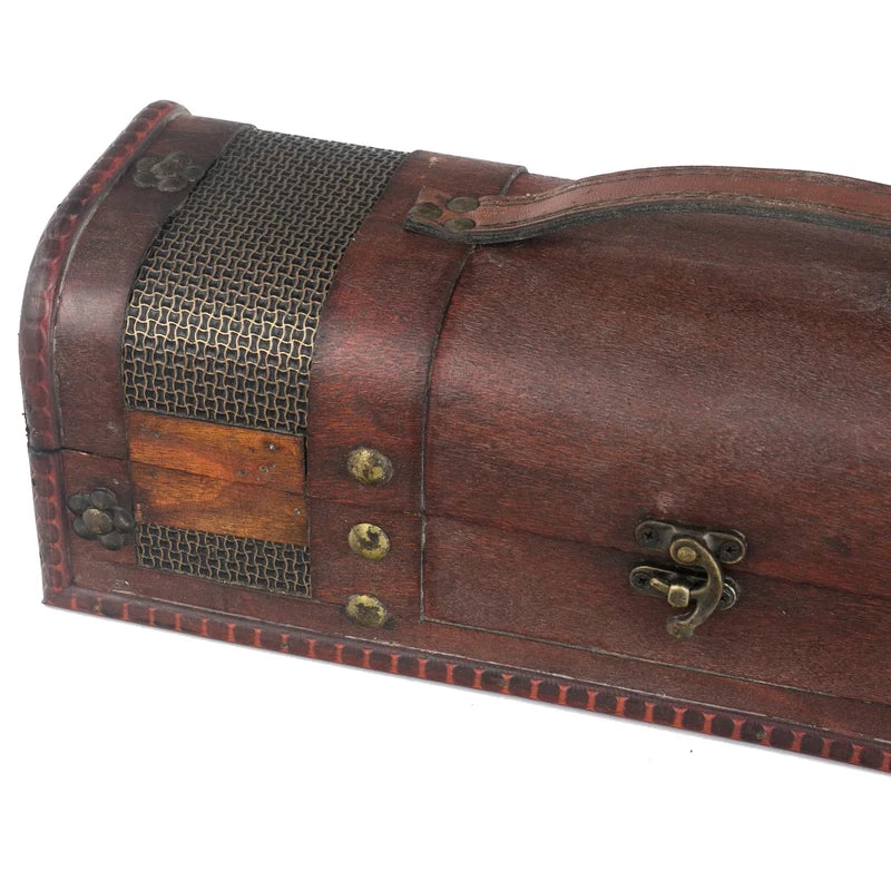 Détail du coffret à bouteille en bois modèle Portugal