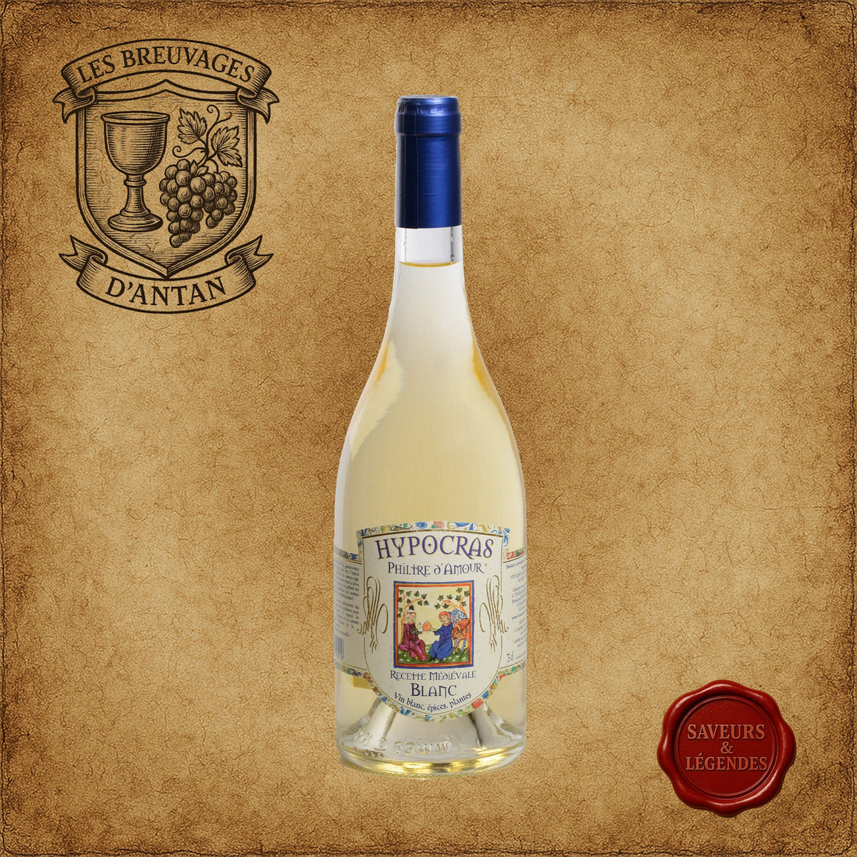 Hypocras Philtre d’Amour Blanc en bouteille de verre